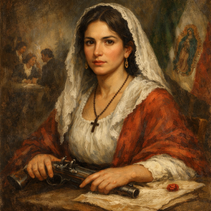 Imagen ilustrativa de María Justa Aldama, ya que no existen retratos históricos de la época.