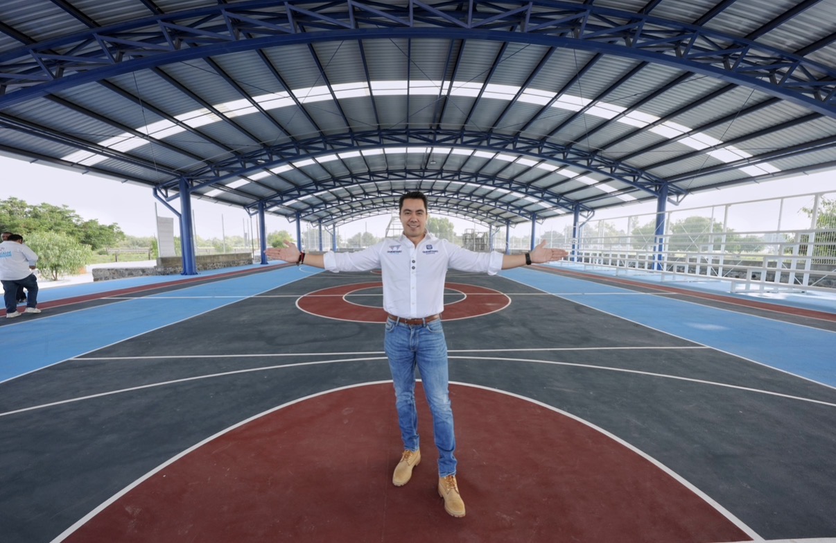 Así quedó la nueva Unidad Deportiva de Santa María Magdalena, que fue entregada por el alcalde Felifer Macías