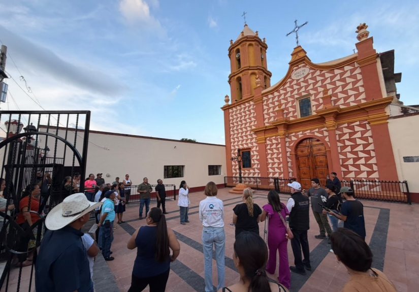 Entrega Ana Paola López Birlain restauración de la Parroquia de la Purísima Concepción de María