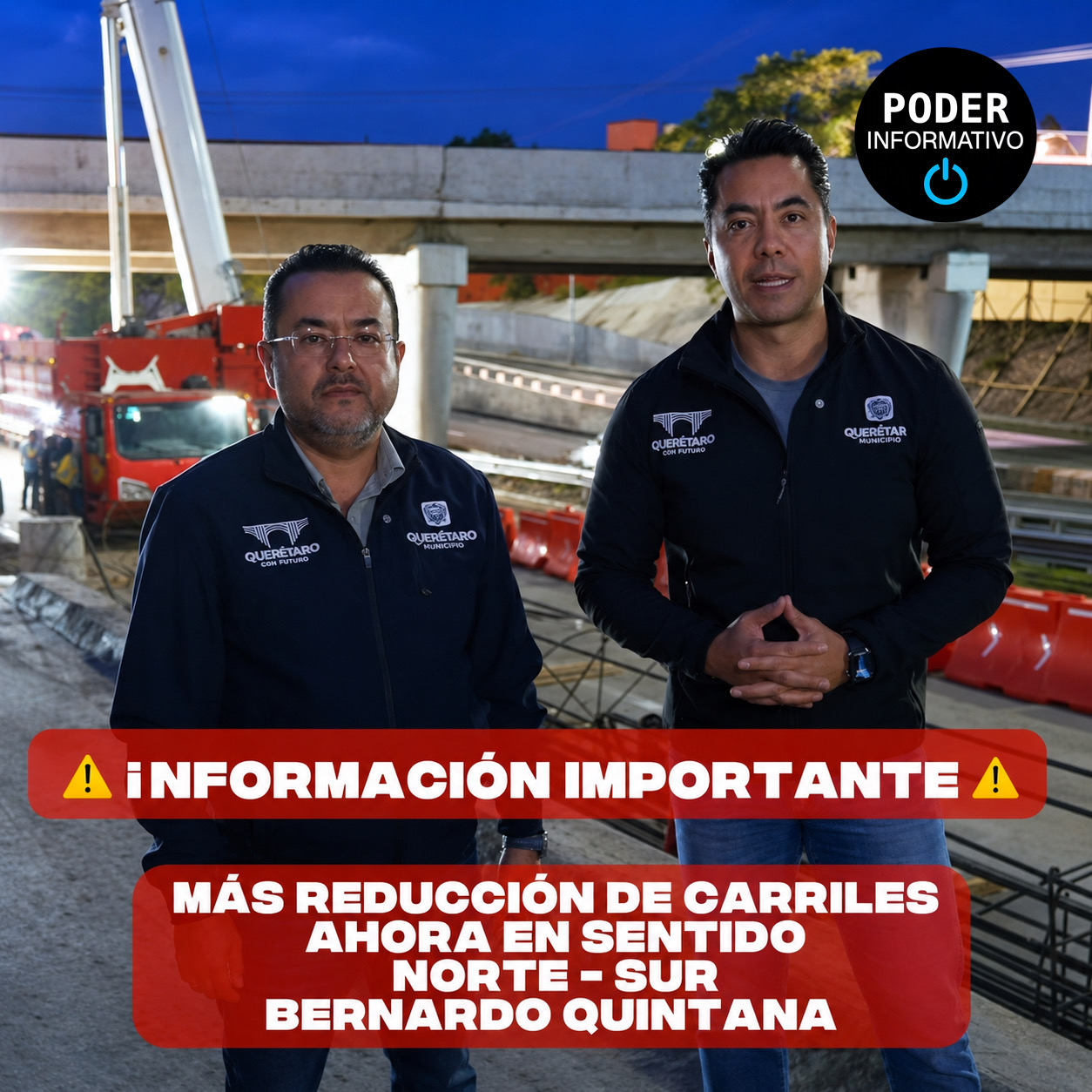 Informa Felifer Macías nueva reducción de carriles en Bernardo Quintana por obra del Tren México-Querétaro